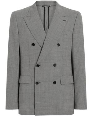 Dolce & Gabbana Houndstooth-Pattern Blazer - Grey