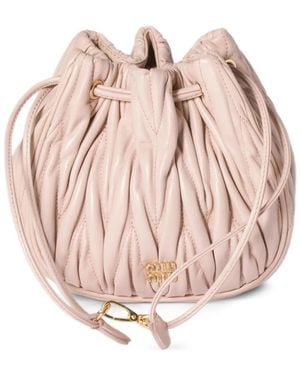 Miu Miu Matelassé Nappa Leather Pouch - Pink