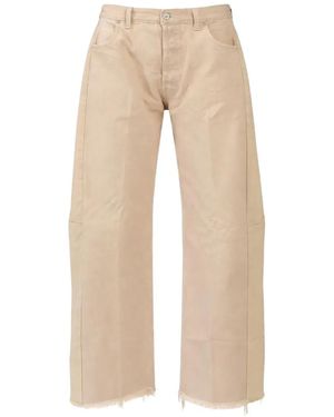 B Sides Customised Levi's Frayed-Hem Jeans - Natural