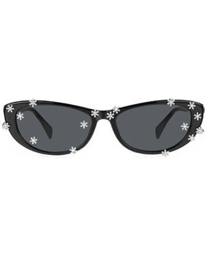 YVMIN Sonnenbrille Mit Blumendetail - Grau