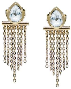 Anzie Pendientes Mélia Con Flecos De Pera - Blanco