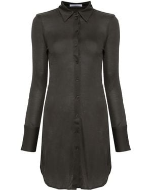 Helmut Lang Hemdkleid Mit Langen Ärmeln - Grau