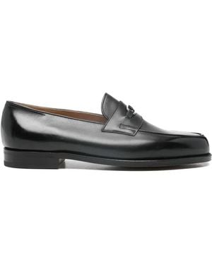 John Lobb Metal Bar Loafers - Black