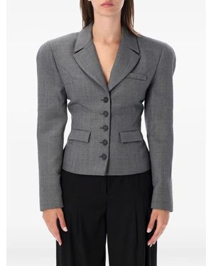 Magda Butrym Belted Storm-Flap Blazer - Grey