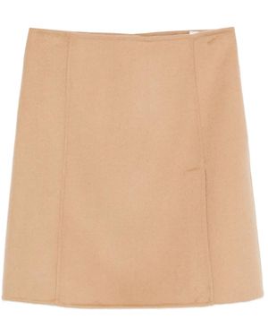 P.A.R.O.S.H. Side-Split Wool Skirt - Natural