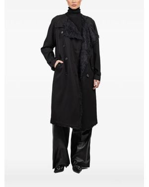 R13 Reversible Fringed Coat - Black