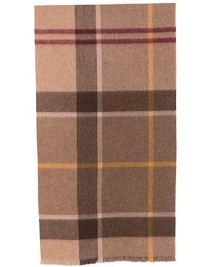 Barbour Karierter Schal Mit Fransen - Braun