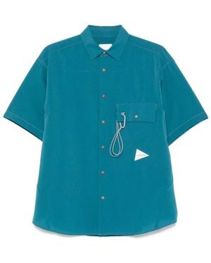 and wander Short-Sleeve Shirt - Blue
