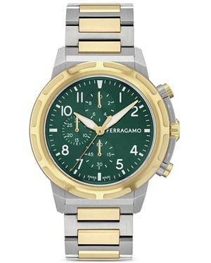 Ferragamo Sport Chrono 44Mm Watch - Metallic