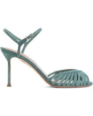 Aquazzura 85Mm Hold Me Cut-Out Heeled Sandals - Green