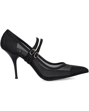 Jeffrey Campbell Pumps Met Puntige Neus En Mesh Vlakken - Zwart