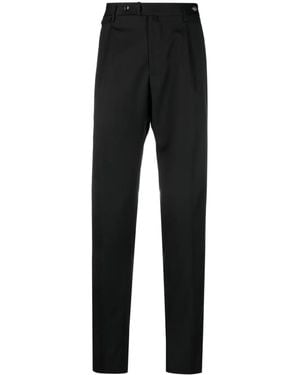 Tagliatore Logo-Plaque Slim-Cut Trousers - Black