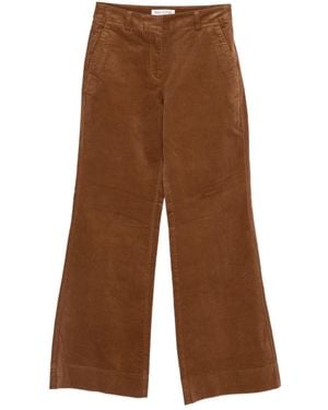 Marc O' Polo Corduroy-Texture Flared Trousers - Brown
