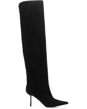 Le Silla Bella Over-The-Knee Suede Boots - Black