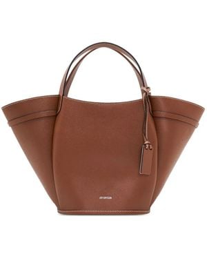 Joy Gryson Pleated Bucket Tote Bag - Brown