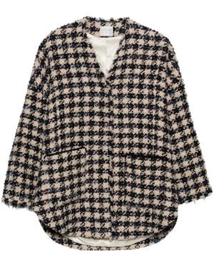 Forte Forte Cappotto A Quadri - Nero