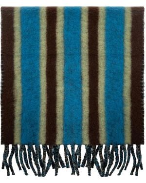 Lanvin Striped Fringed Scarf - Blue