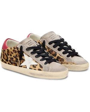 Designer Golden Goose Deluxe Brand Super-Star Leopard Sneakers for