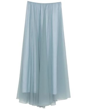 forte_forte Chiffon Long Skirt - Blue