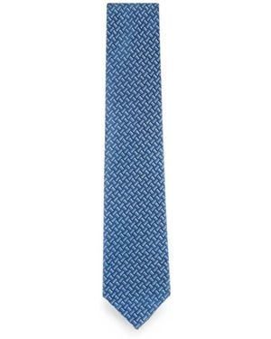Brioni Geometrisch Gemusterte Krawatte - Blau