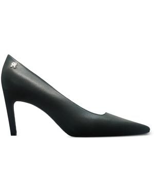 Tommy Hilfiger Logo-Detail Leather Court Shoes - Black