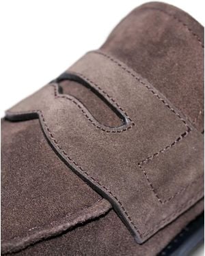Kiton Penny Suede Loafers - Brown