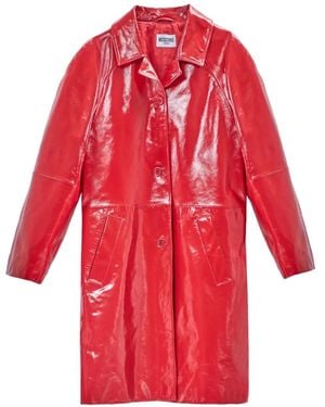 Moschino Abrigo De Charol - Rojo