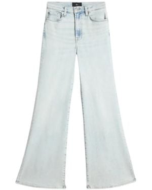 7 For All Mankind High-Rise Flared Jeans - White