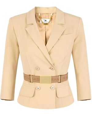 Elisabetta Franchi Belted Safari Jacket - Natural
