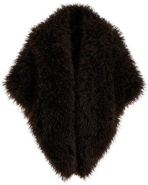 Gemy Maalouf Voluminous Faux-Fur Bolero - Black