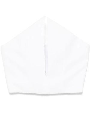 Monot Spiked Corset Polyester Crop Top - White