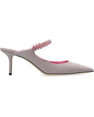 Jimmy Choo Bing 65 Glittered Leather Mules - Pink