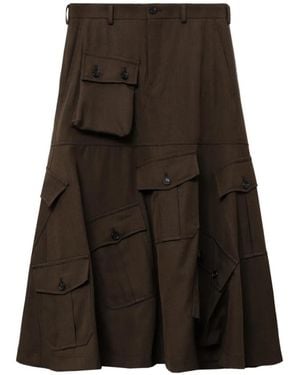 Comme des Garçons Wool Cargo Shorts - Brown