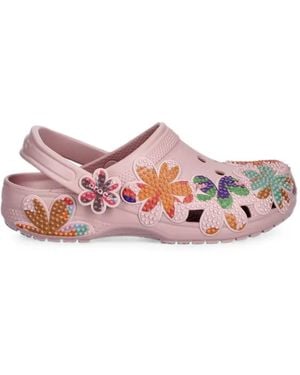 Crocs™ Floral-Applique Clogs - Pink