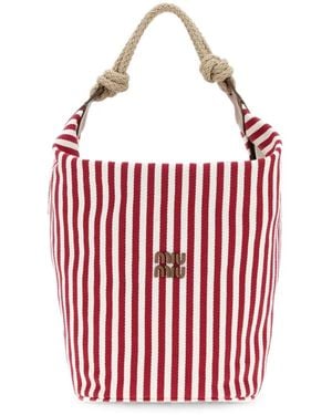 Miu Miu Bolso Bombonera A Rayas - Rojo