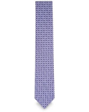 Brioni Corbata Con Estampado Geométrico - Morado