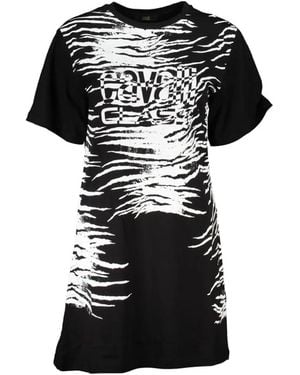 Roberto Cavalli Zebra-Print Mini Dress - Black