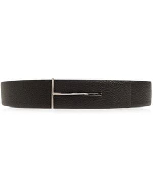 Tom Ford T-Buckle Reversible Belt - White