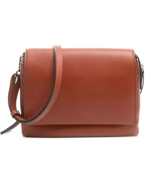 Gianni Chiarini Leren Crossbodytas Met Omslag - Bruin