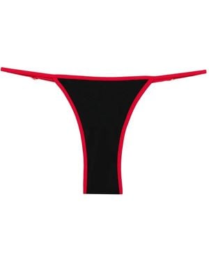 Leslie Amon Bas De Bikini Cerise À Perles - Blanc