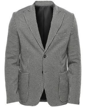 Paolo Pecora Houndstooth-Pattern Peaked-Lapel Blazer - Grey