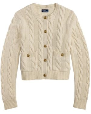 Polo Ralph Lauren Cable-Knit Button-Down Cardigan - White
