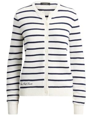 Ralph Lauren Striped Cardigan - White