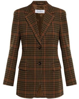 Max Mara Galosce Houndstooth Blazer - Brown