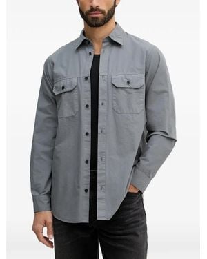 ARMANI EXCHANGE Ripstop Flap-Pocket Shirt - Grey