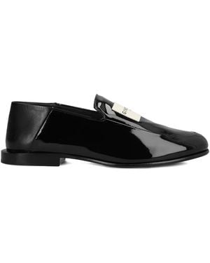 Givenchy Label Leather Loafers - Black