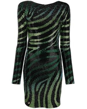 Philipp Plein ビジュートリムドレス - グリーン