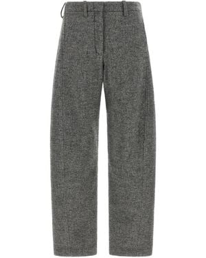 Magda Butrym Herringbone-Pattern Barrel-Leg Trousers - Grey