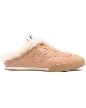 Chloé Kick Shearling-Lined Sneakers - Pink