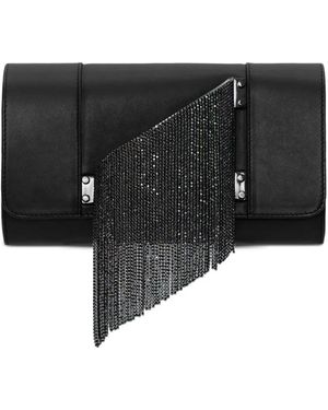 PERRIN Paris L'Eiffel Cascade Crystal-Embellished Clutch Bag - Black